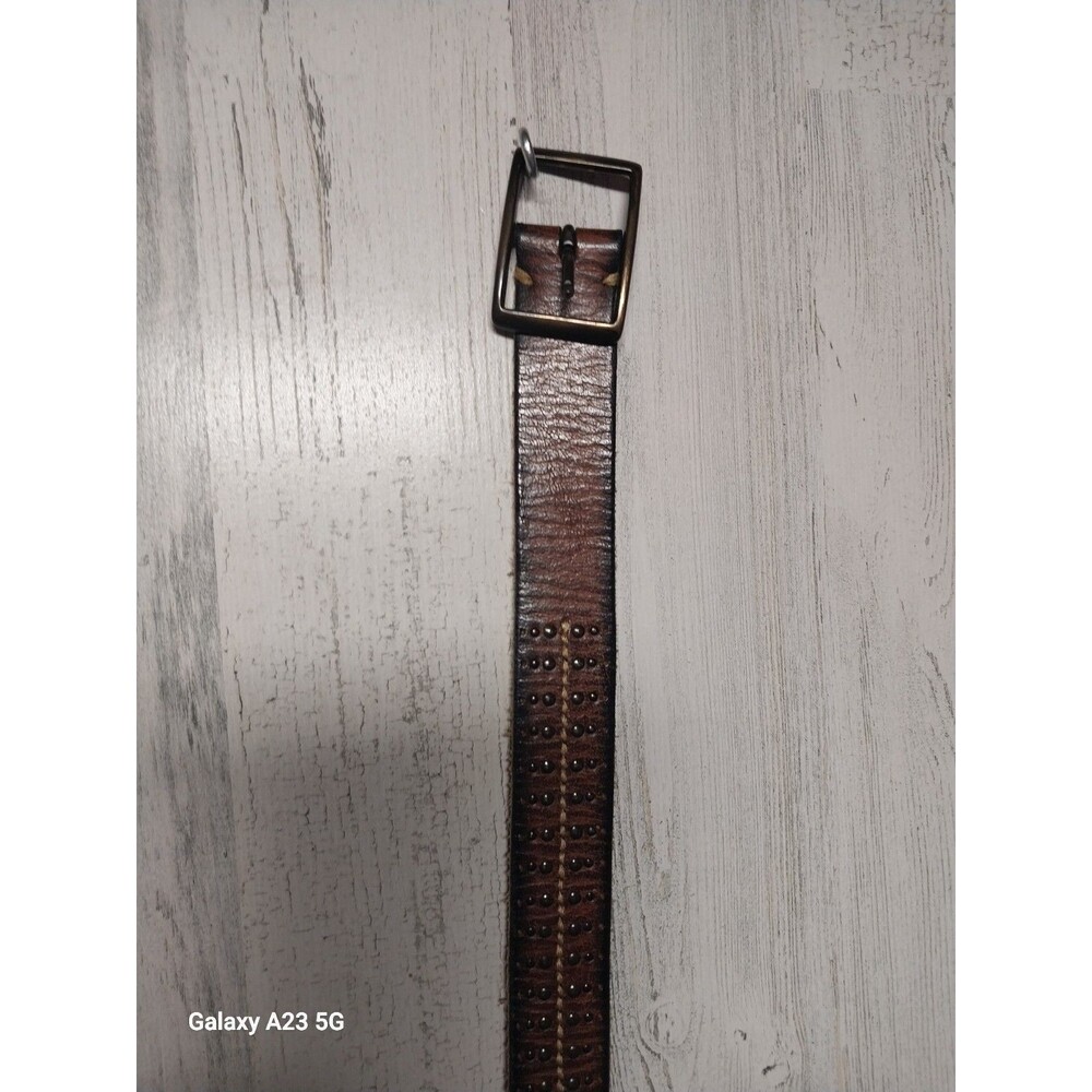 American Eagle Outfitters Genuine Leather Brown Belt Tooled Studded SIZE M Y2K